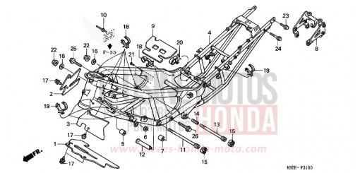 CARROSSERIE DE CHASSIS XL1000V2 de 2002